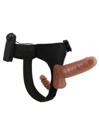 Страпон с вагинальной пробкой и вибрацией Ultra Passionate Harness - 16 см. - Baile - купить с доставкой в Копейске