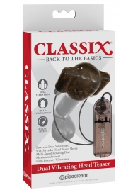 Дымчатый вибростимулятор головки пениса Dual Vibrating Head Teaser - Pipedream - в Копейске купить с доставкой