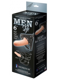 Телесный пустотелый харнесс MEN Style - 17,5 см. - LOVETOY (А-Полимер) - купить с доставкой в Копейске