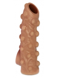 Телесная насадка с бугорками и открытой головкой Nude Sleeve L - 14 см. - KOKOS - в Копейске купить с доставкой
