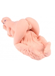 Телесный вибромастурбатор Valentina Auto с двумя любовными отверстиями - KOKOS - в Копейске купить с доставкой