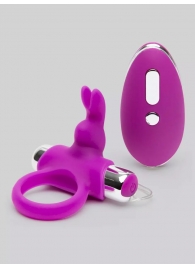 Лиловое виброкольцо с пультом ДУ Remote Control Cock Ring - Happy Rabbit - в Копейске купить с доставкой