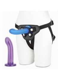 Страпон унисекс Beginners Strap-On с 2 насадками - 15 и 13 см. - Lux Fetish - купить с доставкой в Копейске