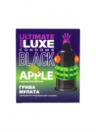 Черный стимулирующий презерватив  Грива мулата  с ароматом яблока - 1 шт. - Luxe - купить с доставкой в Копейске