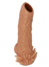 Телесная насадка с усиками и открытой головкой Nude Sleeve S - 10 см. - KOKOS - в Копейске купить с доставкой