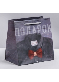 Ламинированный квадратный пакет «Мужской стиль» - 14 х 14 х 9 см. - Сима-Ленд - купить с доставкой в Копейске