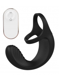 Черный анальный стимулятор с эрекционными кольцами Remote Couple Teaser - Dream Toys - в Копейске купить с доставкой