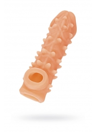 Телесная закрытая насадка с пупырышками Cock Sleeve Size M - 15,6 см. - KOKOS - в Копейске купить с доставкой