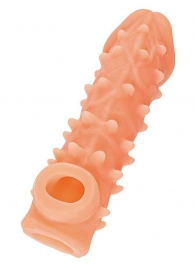 Телесная закрытая насадка с пупырышками Cock Sleeve Size L - 17,6 см. - KOKOS - в Копейске купить с доставкой