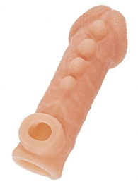 Телесная закрытая насадка с шишечками Cock Sleeve Size L - 17,6 см. - KOKOS - в Копейске купить с доставкой