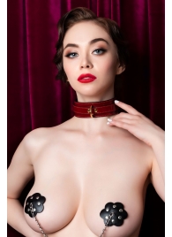 Красный ошейник из лакированного материала - ToyFa - купить с доставкой в Копейске