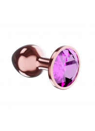 Пробка цвета розового золота с лиловым кристаллом Diamond Quartz Shine L - 8,3 см. - Lola Games - купить с доставкой в Копейске