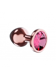 Пробка цвета розового золота с малиновым кристаллом Diamond Ruby Shine S - 7,2 см. - Lola Games - купить с доставкой в Копейске