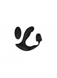 Черный вибромассажер простаты с эрекционным кольцом Strapped   Tapped - Zero Tolerance - в Копейске купить с доставкой