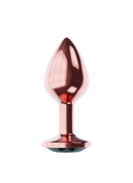Пробка цвета розового золота с черным кристаллом Diamond Jet Shine L - 8,3 см. - Lola Games - купить с доставкой в Копейске