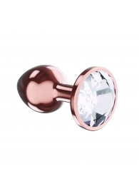 Пробка цвета розового золота с прозрачным кристаллом Diamond Moonstone Shine L - 8,3 см. - Lola Games - купить с доставкой в Копейске