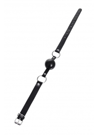 Черный кляп-шар на кожаных ремешках Anonymo - ToyFa - купить с доставкой в Копейске