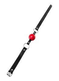 Красный кляп-шар на черных ремешках Anonymo - ToyFa - купить с доставкой в Копейске