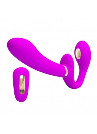 Лиловый безремневой страпон с функцией электростимуляции Thunderbird - Baile - купить с доставкой в Копейске