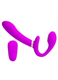 Лиловый безремневой страпон с функцией электростимуляции Thunderbird - Baile - купить с доставкой в Копейске