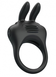 Черное эрекционное кольцо с вибрацией Davion - Baile - в Копейске купить с доставкой