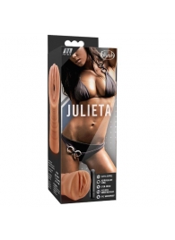 Мастурбатор-вагина цвета карамели Julieta с вибрацией - Blush Novelties - в Копейске купить с доставкой