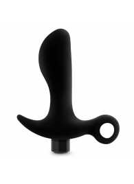 Черный анальный вибратор Silicone Vibrating Prostate Massager 01 - 10,8 см. - Blush Novelties - в Копейске купить с доставкой