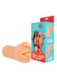 Телесный мастурбатор-ротик с высунутым язычком - Bior toys - в Копейске купить с доставкой