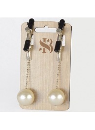 Зажимы на соски с бусинами под жемчуг Pearl - Sitabella - купить с доставкой в Копейске