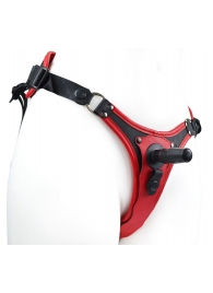 Красно-черный женский пояс с 2 способами крепления насадок - LOVETOY (А-Полимер) - купить с доставкой в Копейске