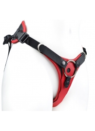 Красно-черный женский пояс с 2 способами крепления насадок - LOVETOY (А-Полимер) - купить с доставкой в Копейске