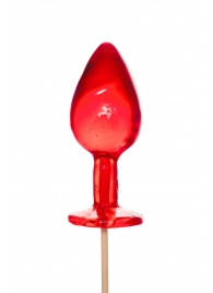 Красный леденец в форме малой анальной пробки со вкусом виски - Sosuчki - купить с доставкой в Копейске