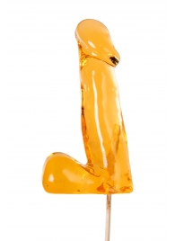 Оранжевый леденец в форме пениса со вкусом аморетто - Sosuчki - купить с доставкой в Копейске