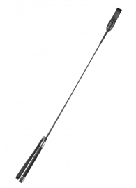 Черный гладкий стек с ручкой - 71 см. - Fetish Tentation - купить с доставкой в Копейске