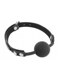 Черный силиконовый кляп-шарик на ремешках - Fetish Tentation - купить с доставкой в Копейске