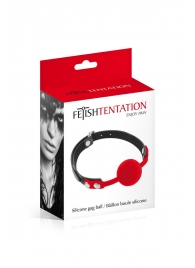 Красный кляп-шарик на черных ремешках - Fetish Tentation - купить с доставкой в Копейске