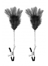 Зажимы для сосков с черными перьями Sweet Caress Feather Nipple Clumps - Sweet Caress - купить с доставкой в Копейске