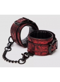 Красно-черные наручники Reversible Faux Leather Wrist Cuffs - Fifty Shades of Grey - купить с доставкой в Копейске