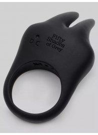 Черное эрекционное виброкольцо Sensation Rechargeable Vibrating Rabbit Love Ring - Fifty Shades of Grey - в Копейске купить с доставкой