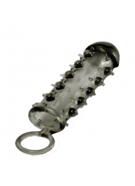 Дымчатая стимулирующая насадка с закрытой головкой SAMURAI PENIS SLEEVE BLACK - 14,5 см. - NMC - в Копейске купить с доставкой