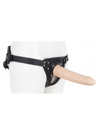 Пустотелый страпон Harness CLASSIC с бандажом - 19,5 см. - LOVETOY (А-Полимер) - купить с доставкой в Копейске
