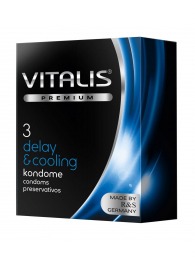 Презервативы VITALIS PREMIUM delay   cooling с охлаждающим эффектом - 3 шт. - Vitalis - купить с доставкой в Копейске