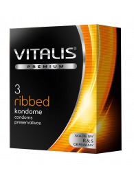 Ребристые презервативы VITALIS PREMIUM ribbed - 3 шт. - Vitalis - купить с доставкой в Копейске
