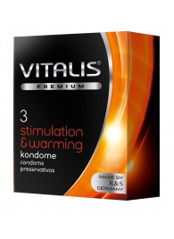 Презервативы VITALIS PREMIUM stimulation   warming с согревающим эффектом - 3 шт. - Vitalis - купить с доставкой в Копейске