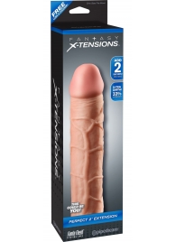 Телесная насадка Fantasy X-tensions Perfect 2  Extension - 20,3 см. - Pipedream - в Копейске купить с доставкой