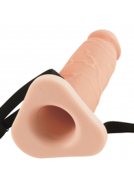 Телесный реалистичный фаллоимитатор с полостью Silicone Hollow Extension - 20 см. - Pipedream - купить с доставкой в Копейске