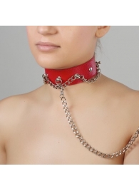 Красный ошейник из натуральной кожи - Sitabella - купить с доставкой в Копейске