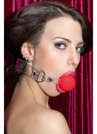 Красный силиконовый кляп-шар на прозрачных ремешках - ToyFa - купить с доставкой в Копейске