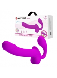 Лиловый безремневой страпон Kelpie с эффектом эякуляции - Baile - купить с доставкой в Копейске