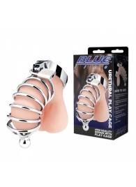 Серебристая клетка для члена Urethral Play Cage - BlueLine - купить с доставкой в Копейске